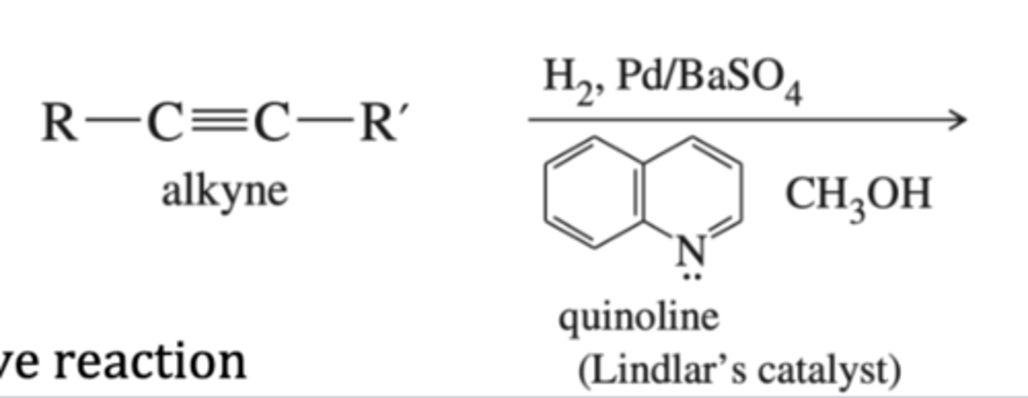 <p>alkyne + Lindlar's catalyst</p>