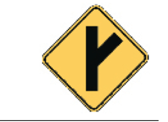 <p>What does a Lane Drop sign indicate?</p>