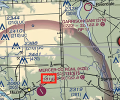 <p><span>(Refer to FAA-CT-8080-2H, Figure 21, area 3) What is the floor of the Class E airspace surrounding Mercer Co Rgnl (HZE)?</span></p>
