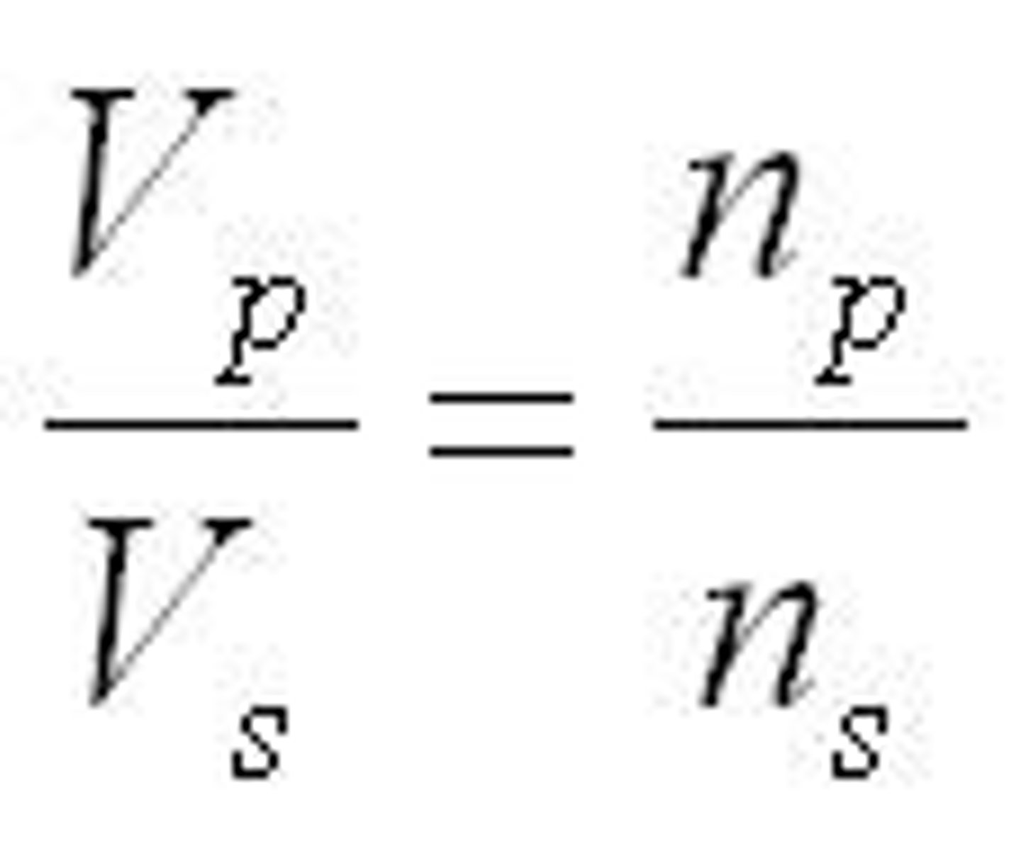 <p>N1 / N2 = V1 / V2 = I2 / I1</p>