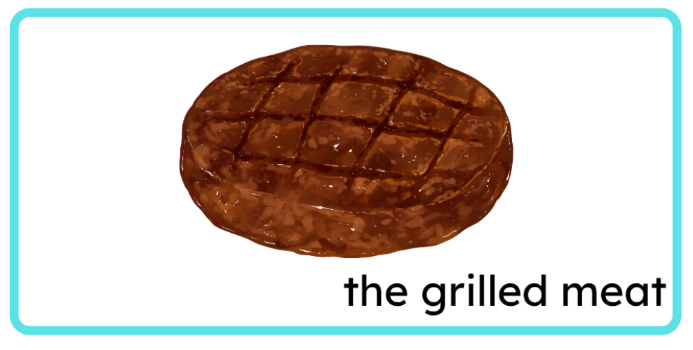 <p>the grilled meat</p>