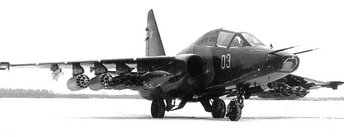 <p>FROGFOOT, Su-25, Су-25 (Oval intakes, ‘Frog feet’ weapon pylons, High mounted wings)</p>