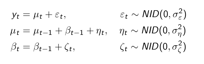 <p>When does this model become a deterministic trend?</p>