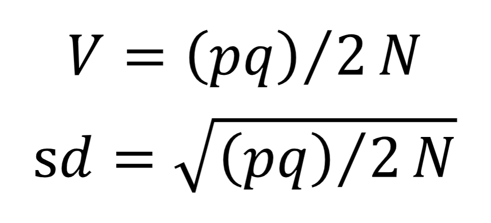 approximation of the magnitude of expected change in allele frequency in the next generation
