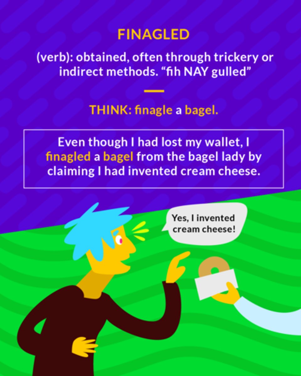 <p>(verb) to use trickery to get what one wants</p>