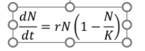 <p>a growth model that describes slowing growth of populations at high densities; it is represented by:​</p>