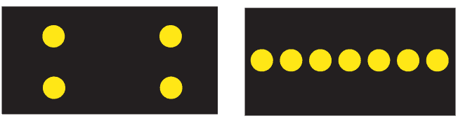 When an arrow panel in a work zone shows either of the following patterns, it means: