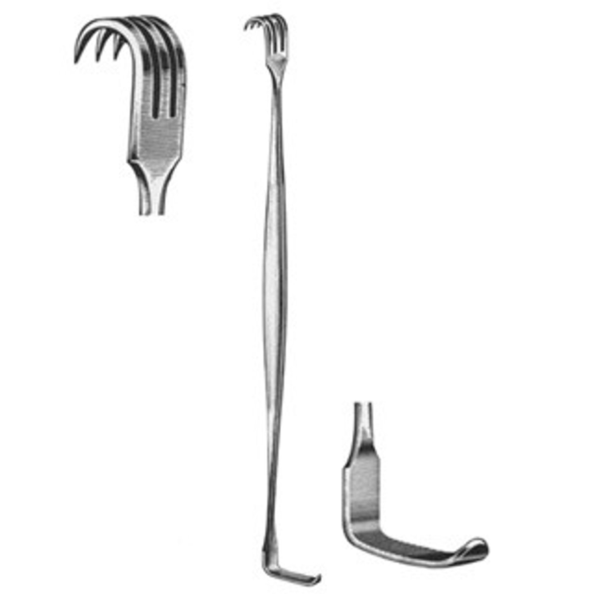 <p>Double ended, Handheld, One smooth blade - Spoon-like, One end with three sharp or blunt prongs - Fork-like</p>