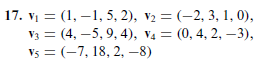 Find a subset of the given vectors that forms a basis for the space spanned by those vectors, and then express each vector that is not in the basis as a linear combination of the basis vectors.