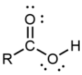 <p>has a hydroxyl group linked to a carbonyl carbon atom</p>