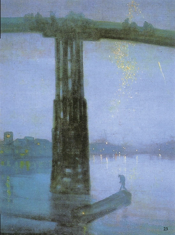 <p>Nocturne in Blue and Gold, James McNeill Whistler </p>