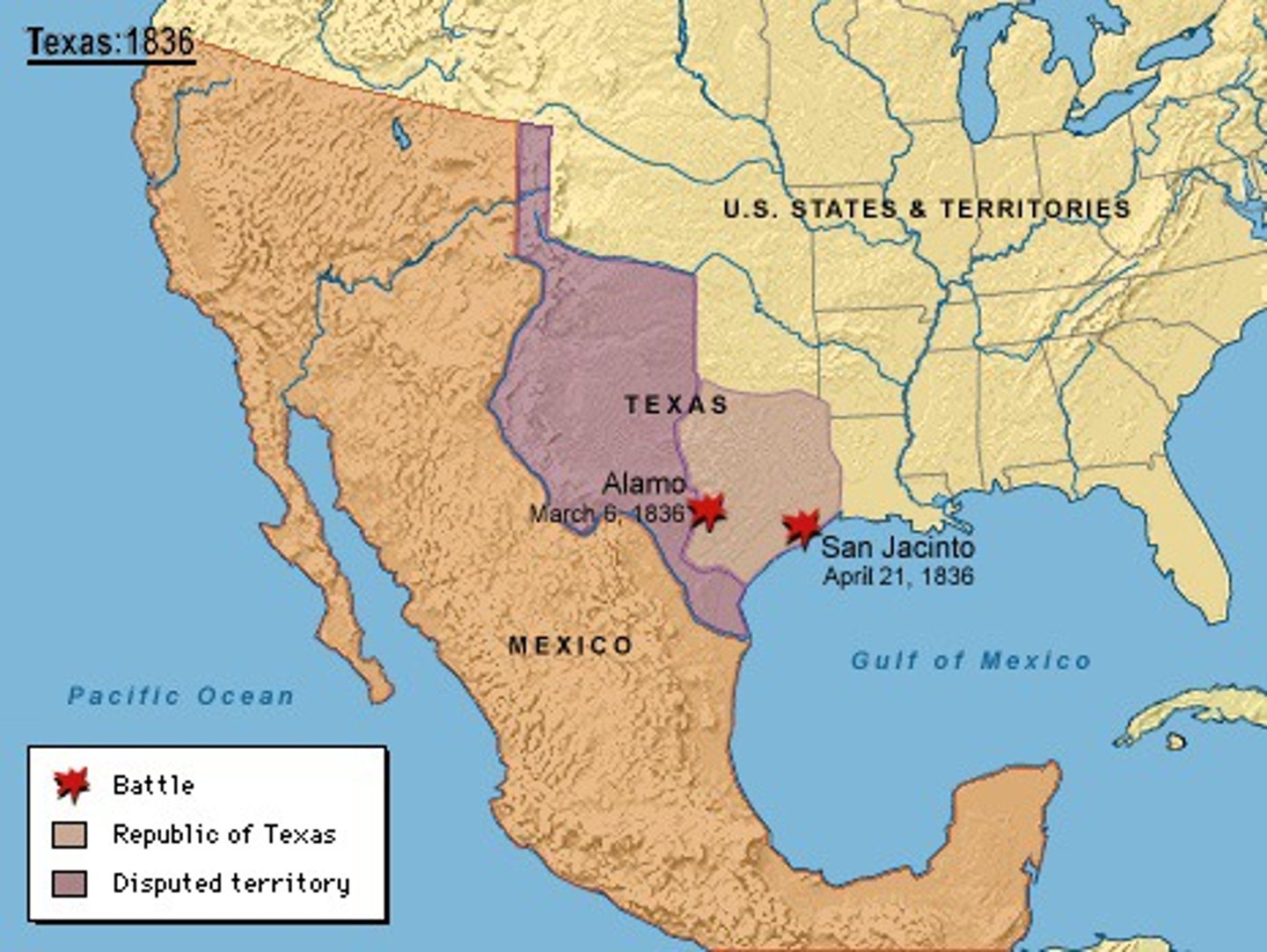 <p>War between Texas settlers and Mexico from 1835-1836 resulting in the formation of the Republic of Texas</p>