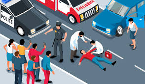 <p><strong>Stop, help the injured</strong>, take them to the nearest hospital/doctor, and <strong>report to the police</strong>.</p>