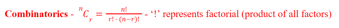 <p>The number of way you choose <strong><em>r</em></strong> objects from <strong><em>n</em></strong> choices.</p>