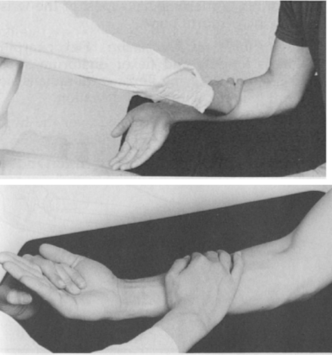 <p>alkar a csuklóig alátámasztva, rögzítem, kéz lelóg supinatióban</p><p>> dorsalflexióból és ulnardeviatióból végezze a mozgást (volarflexio+ radialdeviatio)</p>