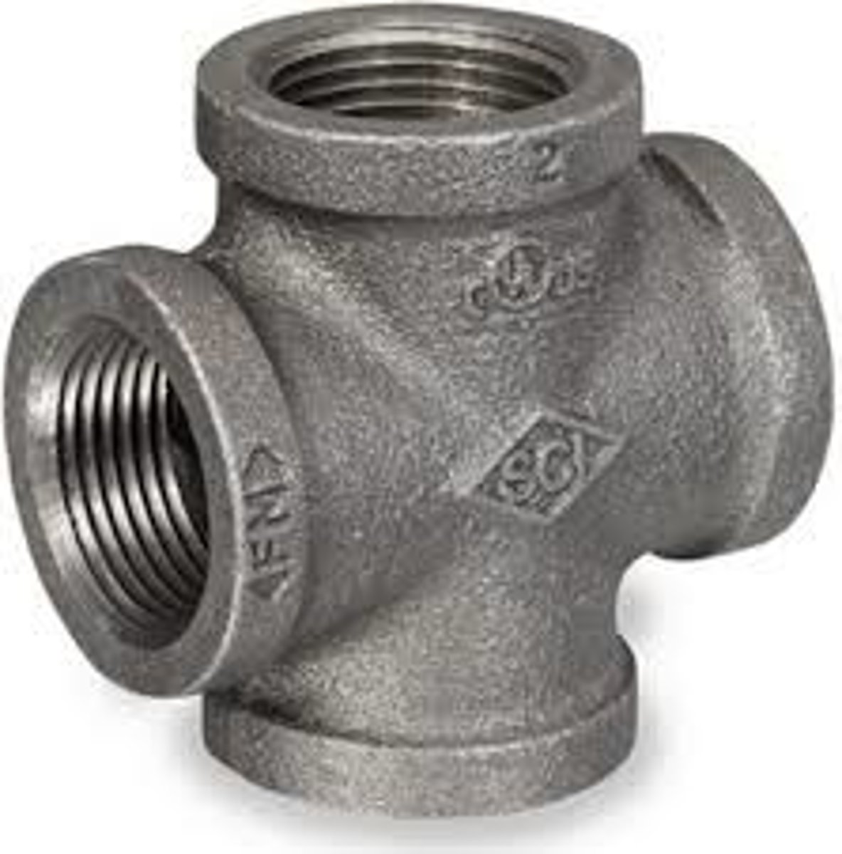 <p>a pipe fitting for making a four-way connection</p>