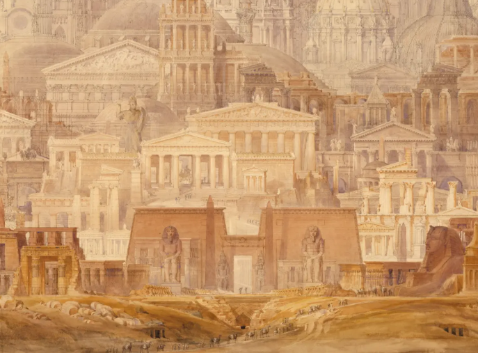 <p>Painted caves at Lascaux, Dordogne, France, ca. 15000-13000 BC; discovered 1940</p>