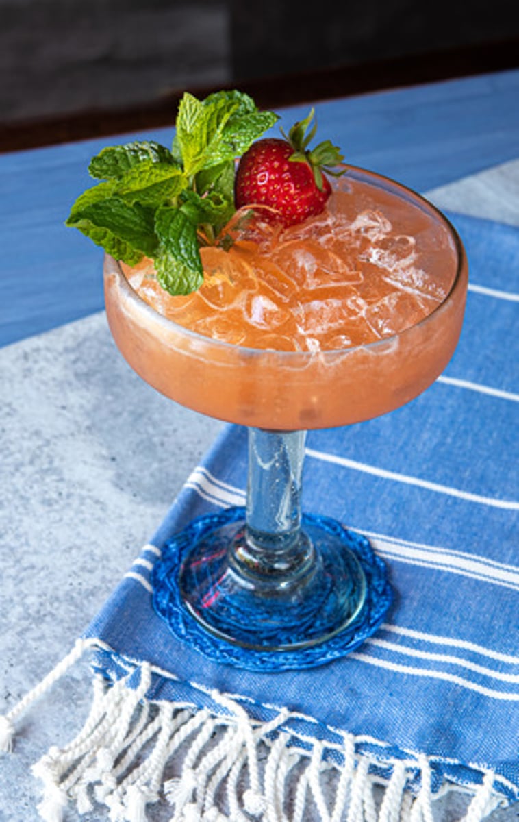 <p>Zombie Margarita</p><p>- Sauza Hornitos Blanco, Reposado and Añejo tequilas</p><p>- Fresh lemon and lime juice</p><p>- House-made Fassionola syrup</p><p>- Agave nectar</p><p>- Angostura bitters</p><p>Garnish: Whole strawberry, mint bouquet</p><p>Flavor profile: Sweet and fruity</p><p>Selling description: An agave twist on a classic tiki cocktail that has passionfruit, strawberry, pineapple and fresh citrus flavors.</p>