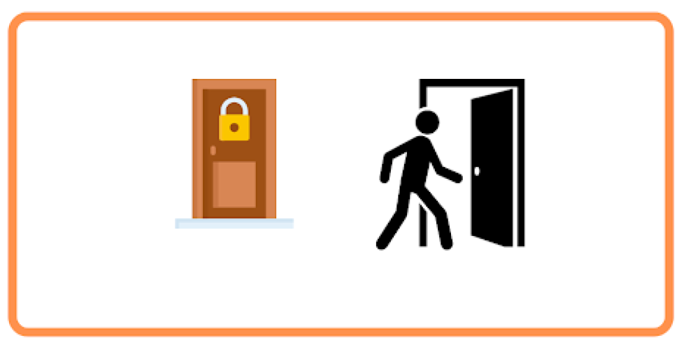 <p>de que la puerta no estaba cerrada con llave, decidió entrar.</p>