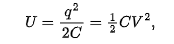 <p>equal to the work requried to charge the capacitor.</p>