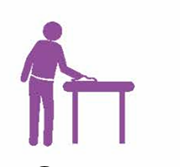 <p>to <strong>clean surfaces</strong> (tables, counters, shelves, etc.) by <strong>rubbing them with a cloth or sponge</strong>, usually to remove <strong>dust, spills, or light dirt</strong></p><ul><li><p><strong>протирати поверхні</strong></p></li><li><p><strong>витирати поверхні</strong></p></li></ul><p></p>