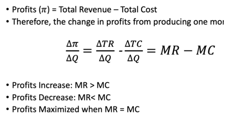 <p>MR = MC <br><br>or<br></p><p>P = MC<br></p>
