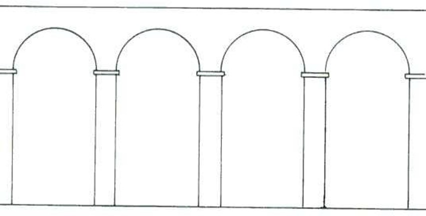 <p>Several arches placed side by side </p>