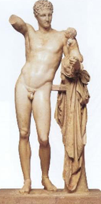 <ul><li><p>Greek Arts</p></li><li><p>Classical Period</p></li><li><p>Created 360 BCE in honor of the Greek god ___. </p></li><li><p>Hermes was also carrying another popular character in Greek mythology character, the infant Dionysus.</p></li></ul><p></p>