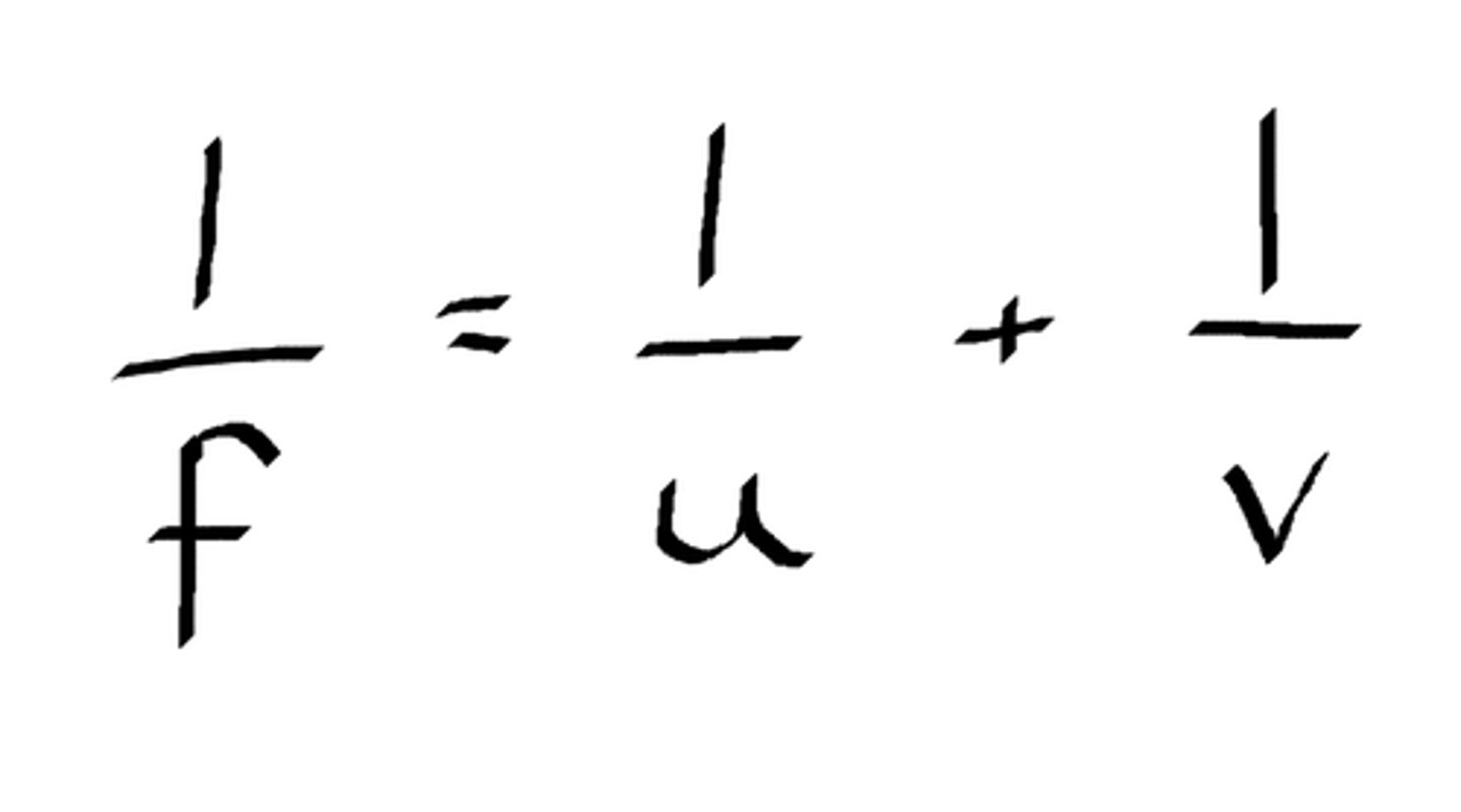 <p>1/f = 1/u + 1/v</p>