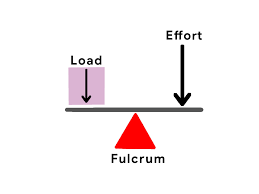 <p>applied force and resistance are located on opposite sides  eg crowbar, seesaw, neck region </p>
