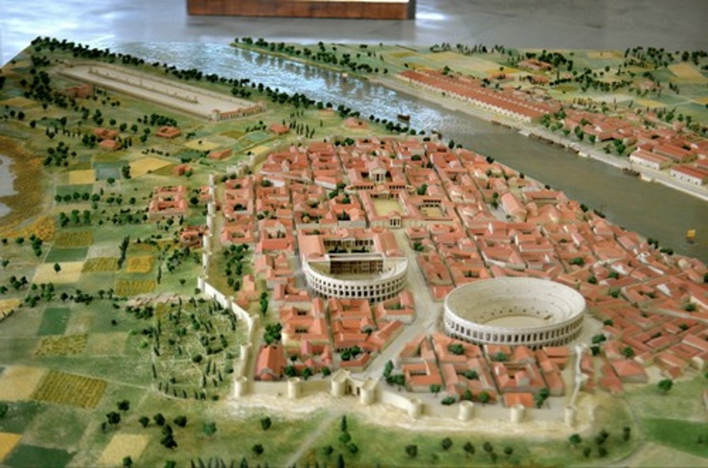 <p>- Modern Arles France, founded as a Roman colony in 46 BCE</p><p>- Replaced the town of Theline</p><p>- Close to Massalia, a key emporia sit</p><p>- Major shipbuilding center</p><p>- Major features: Augustan wall, two municipal arches of the Republican period, forum, theater, amphitheater, circus</p>