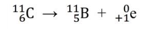 <p>Emits a positron. </p>