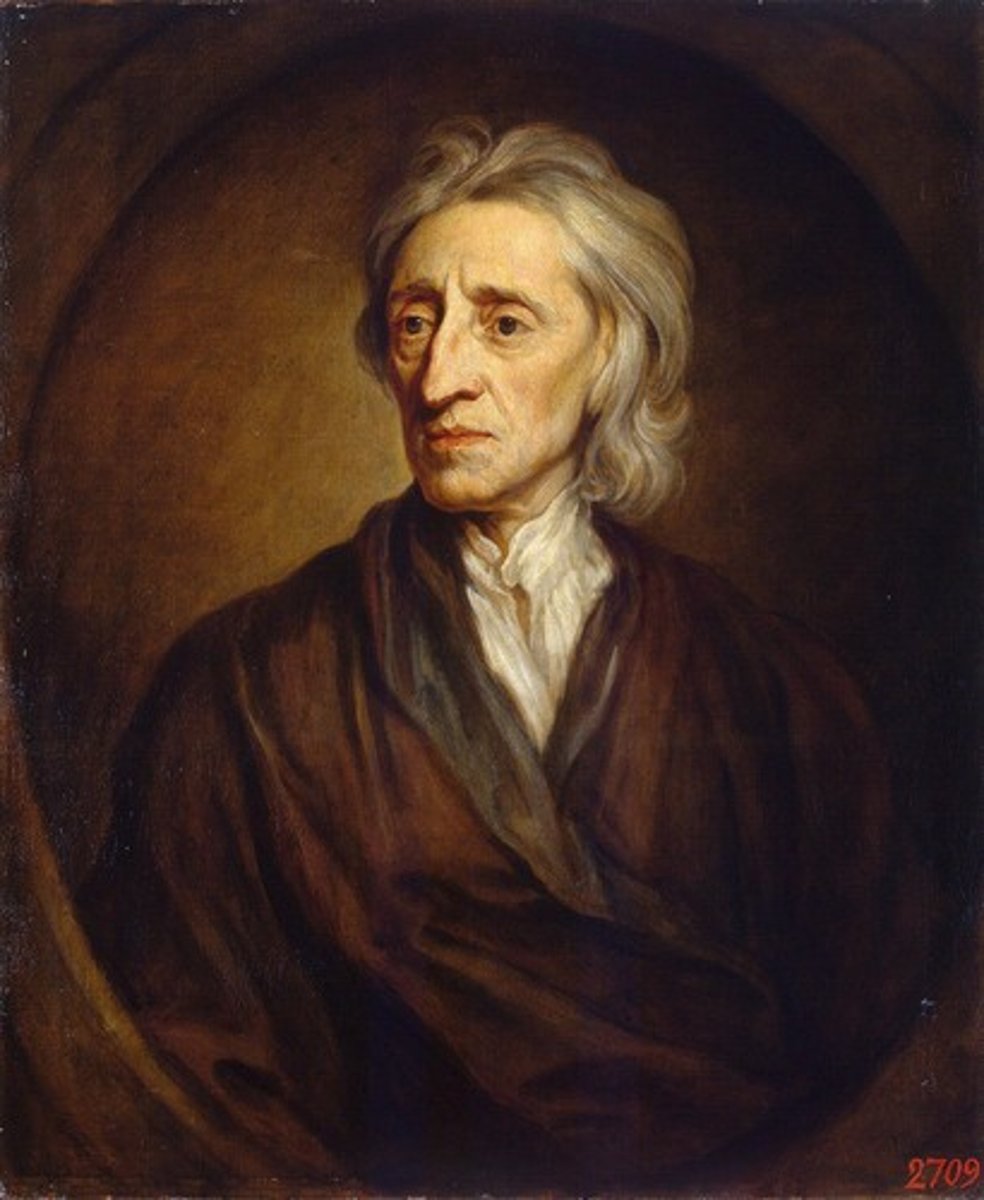 <p>(1632-1704) English philosopher and political theorist. He wrote Two Treaties on Government which explained that all men have Natural Rights, which are Life, Liberty, and Property, and that the purpose of government was to protect these rights.</p>
