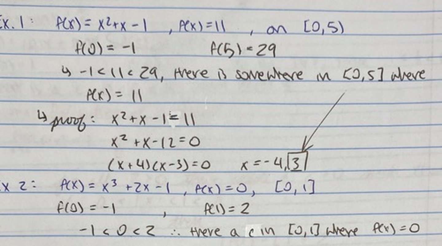 <p>1. Find f(a)</p><p>2. Find f(b)</p><p>3. Make sure that M is in between f(a) and f(b)</p><p>4. Then the IVT is true</p>