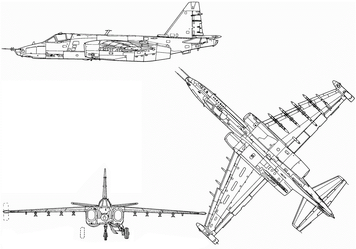 <p>FROGFOOT, Su-25, Су-25 (Oval intakes, ‘Frog feet’ weapon pylons, High mounted wings)</p>