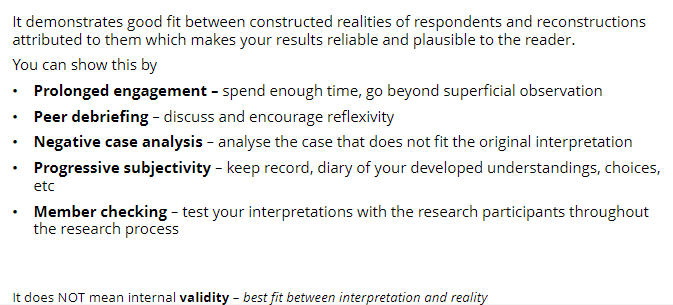 <p>is evidence provided that this is an authentic representation of what happened?</p><p></p><p><span style="font-family: Times New Roman, serif">Parallel to</span><strong><span style="font-family: Times New Roman, serif"> internal validity</span></strong></p>