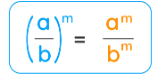 <p><span>Distribute the exponent to both the numerator and the denominator.</span></p>