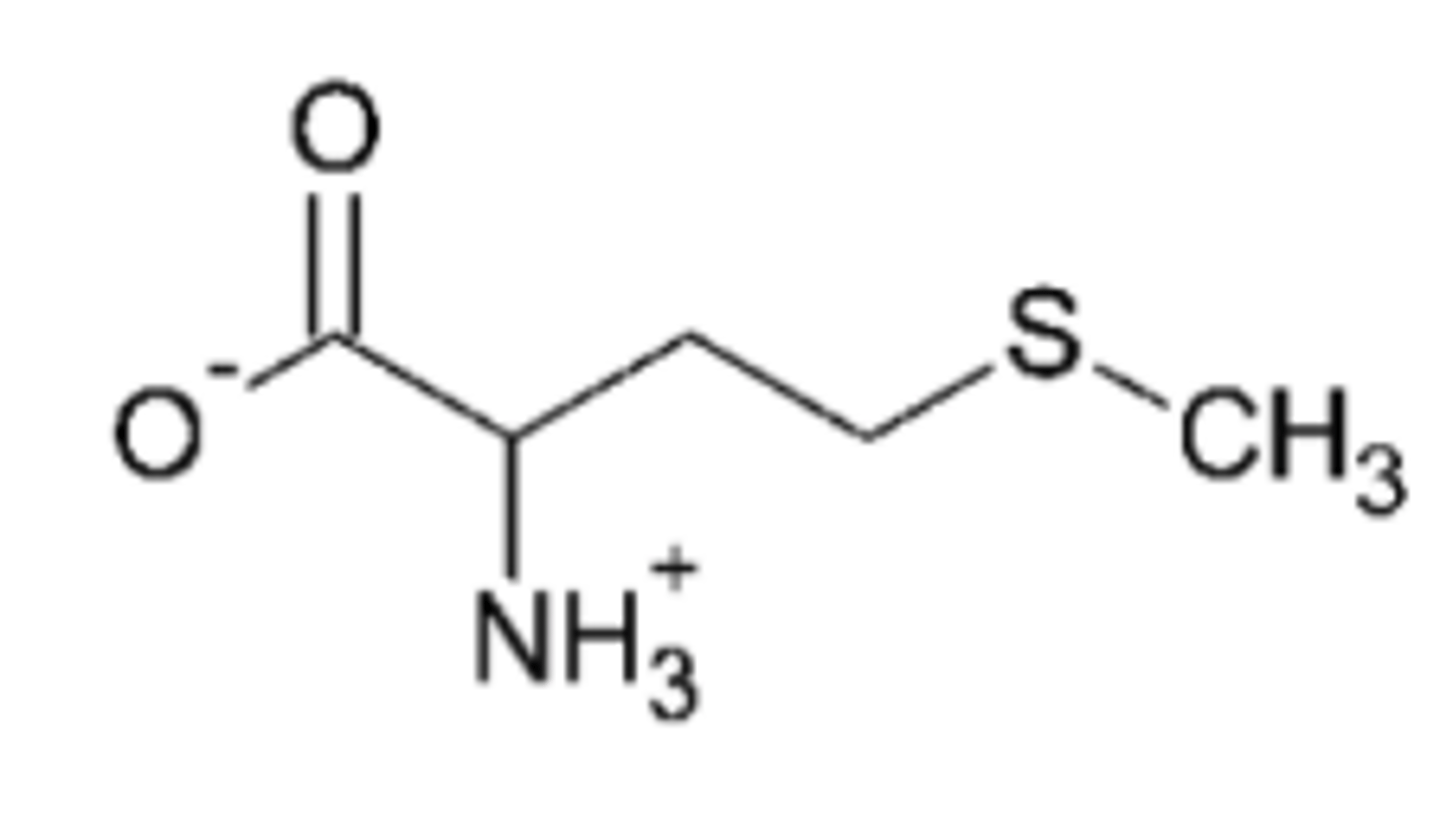 <p>What is this amino acid? Name the full amino acid, the three word abbreviation, and one letter abbreviation. If this amino acid has a side chain with a pKa value, include this value.</p>