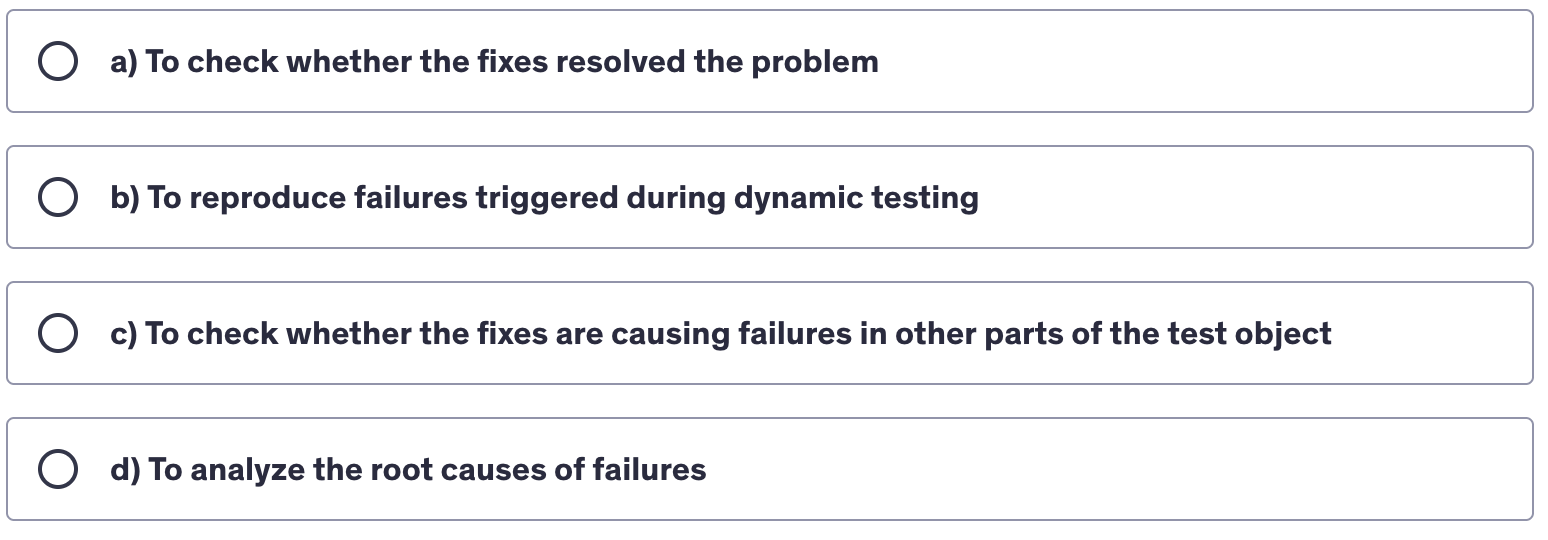 <p>What is the purpose of regression testing in the debugging process?</p>