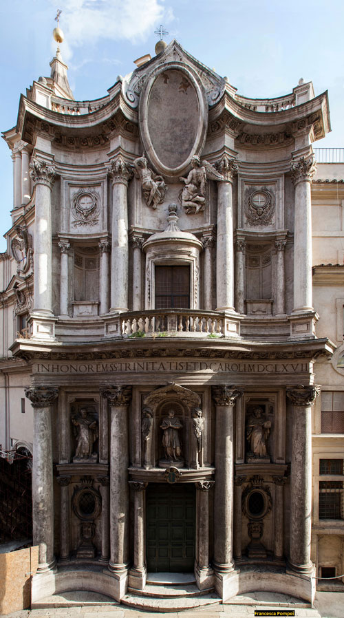 <p>San Carlo alle Quattro Fontane. Rome, Italy. Francesco Borromini. 1638-1646 CE. Stone and stucco.</p>