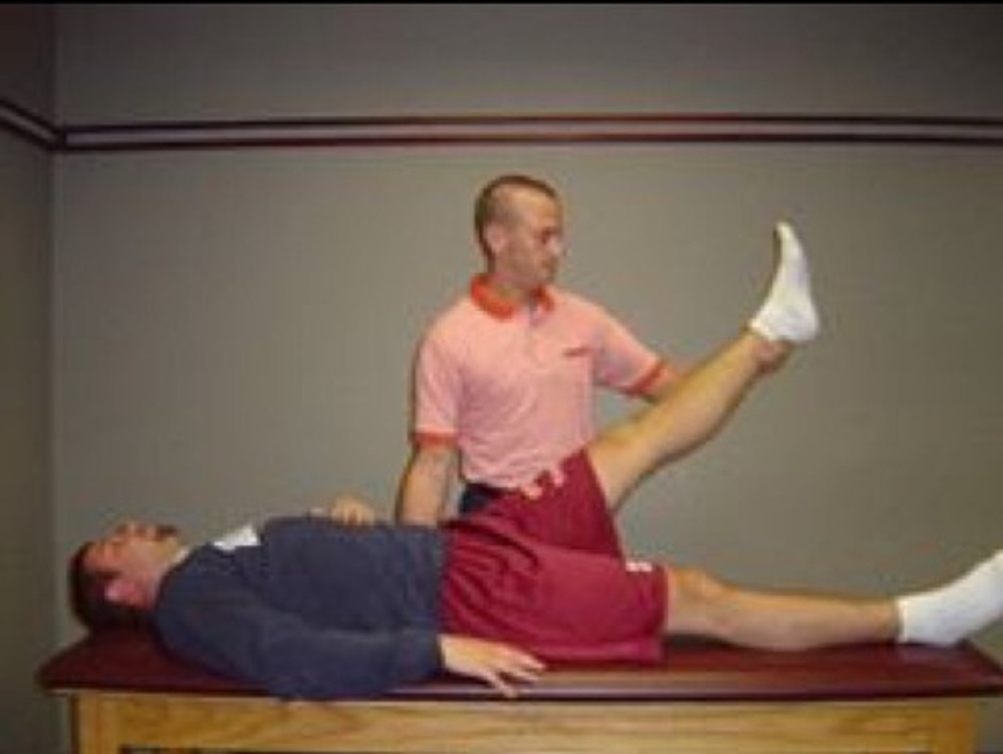 <p>SLR with hand under lumbar section of the spine.</p><p>Positive: Pain</p><p>0-30degrees: SI joint</p><p>30-60degrees: Lumbosacral joint</p><p>60-90degrees: Lumbar spine or contralateral SI joint</p>