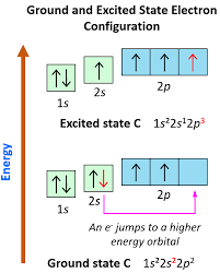 <p>The amount of energy absorbed equals the <strong>energy difference between the two orbitals</strong></p><p>When an electron absorbs energy, it jumps from a <strong>lower energy orbital</strong> to a <strong>higher one</strong>—entering an <strong>excited state</strong>.</p>