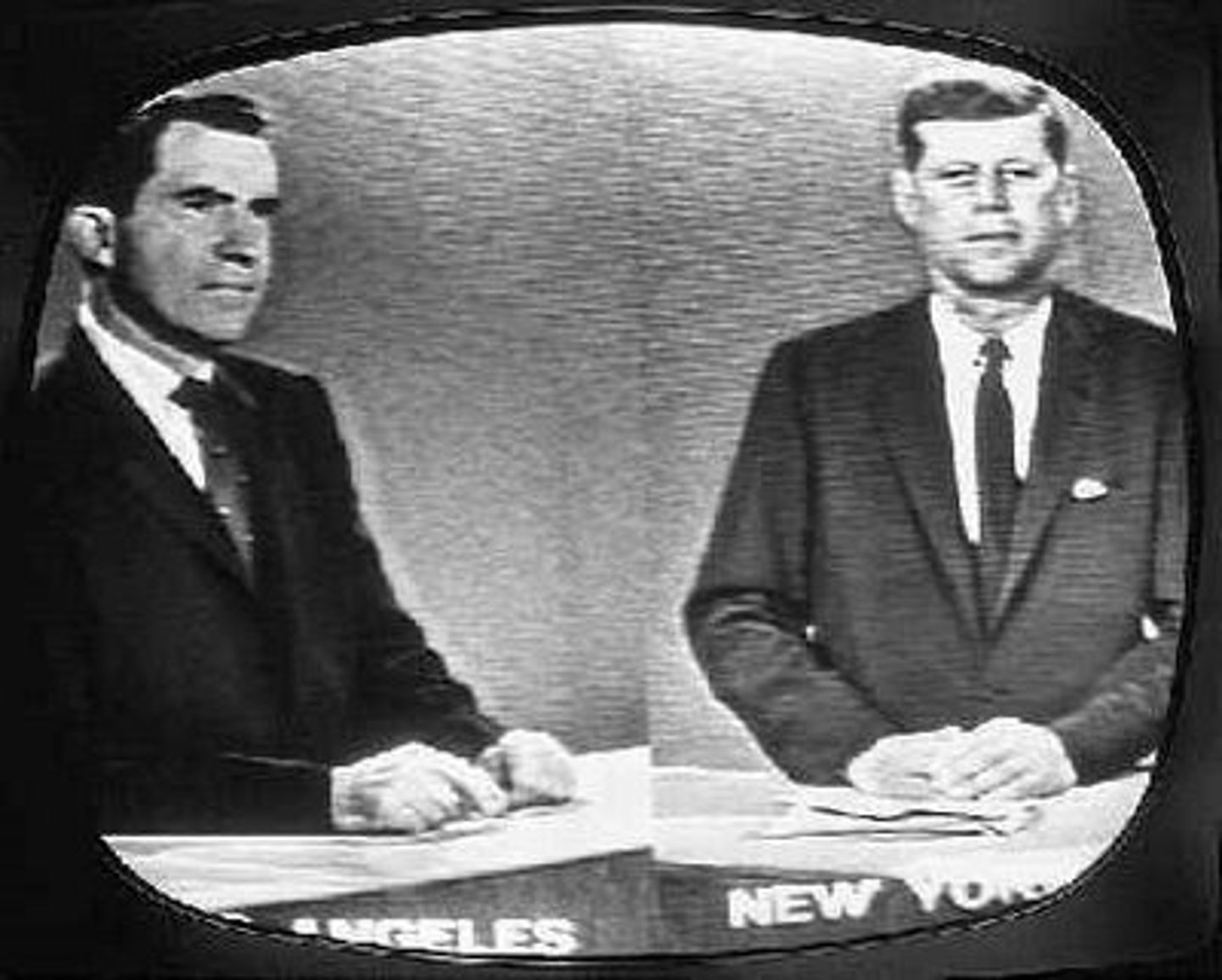 <p>Dem JFK vs. Rep Nixon. JFK won because of the civil rights issue and his better TV appearance.</p>