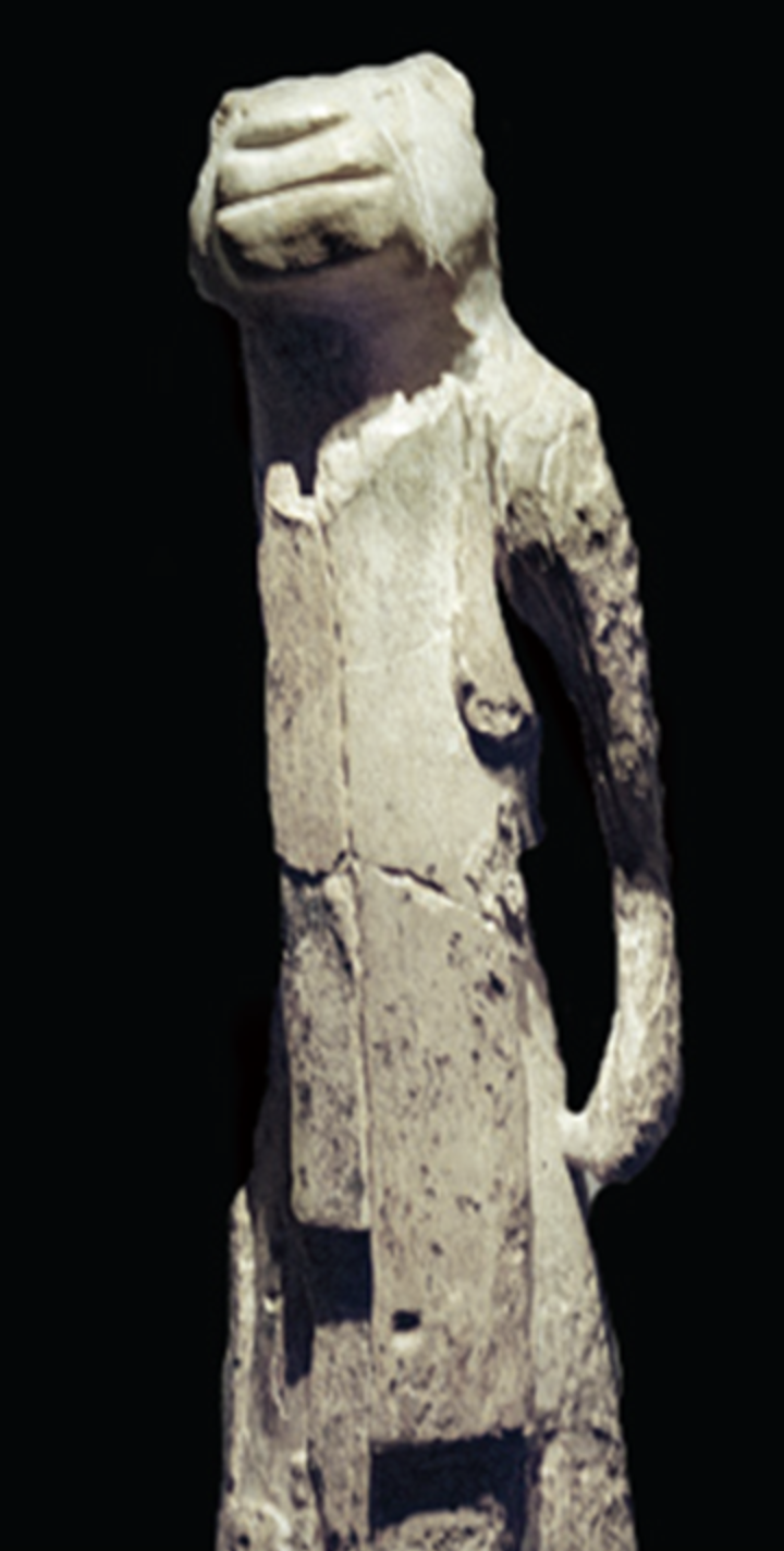 <p>What does the wear on the Lion Man suggest about its use?</p><ul><li><p><span>It was a decorative item displayed in a prominent location.</span></p></li><li><p><span>It was primarily used as a tool for hunting smaller animals</span></p></li><li><p><span>It was used to grind pigments for cave paintings.</span></p></li><li><p><span>It was passed around and rubbed as part of a narrative or ritual.</span></p></li></ul><p></p>