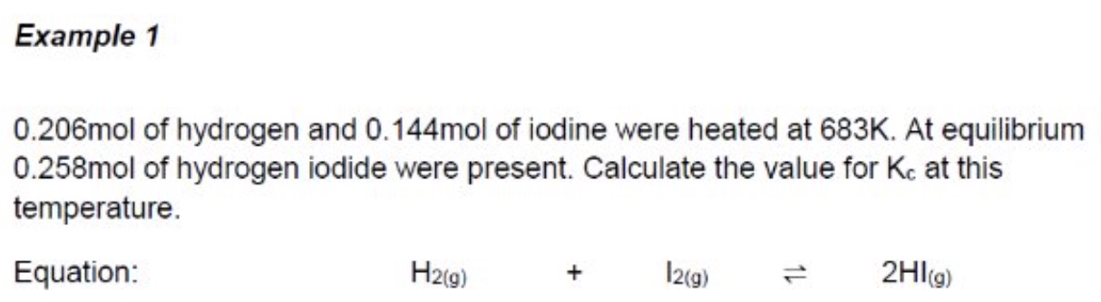 <p>using ICE + Kc expression, calculate a value for Kc with units </p>