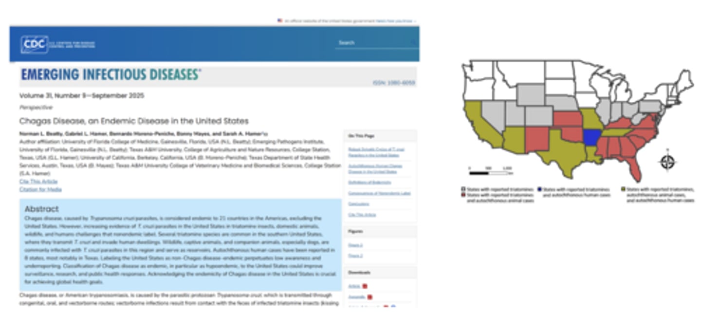 <p>Chagas Disease is endemic in the US:</p>