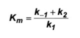 <p>K<sub>m</sub>, point in which reaction velocity is V<sub>max</sub>/2, Smaller is better (Less S needed to reach V<sub>max</sub>/2)</p>