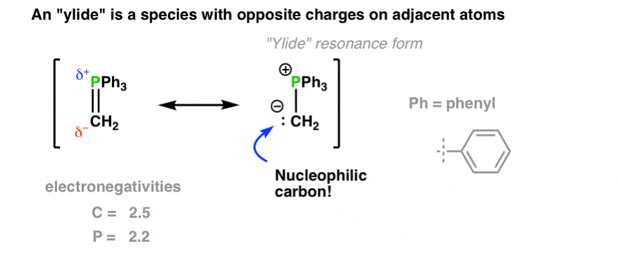 <p><span style="color: rgb(0, 0, 0)">Ylides are compounds that are often depicted with a positive charge on one atom and a negative charge on the next atom. </span></p><p><span style="color: rgb(0, 0, 0)">They are examples of zwitterions, compounds that contain both positive and negative charges within the same molecule. They differ from other zwitterions due to proximity of the charges.</span></p>