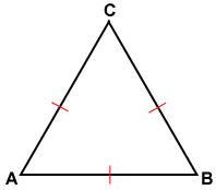 <p>A triangle with all three sides of equal length.</p>