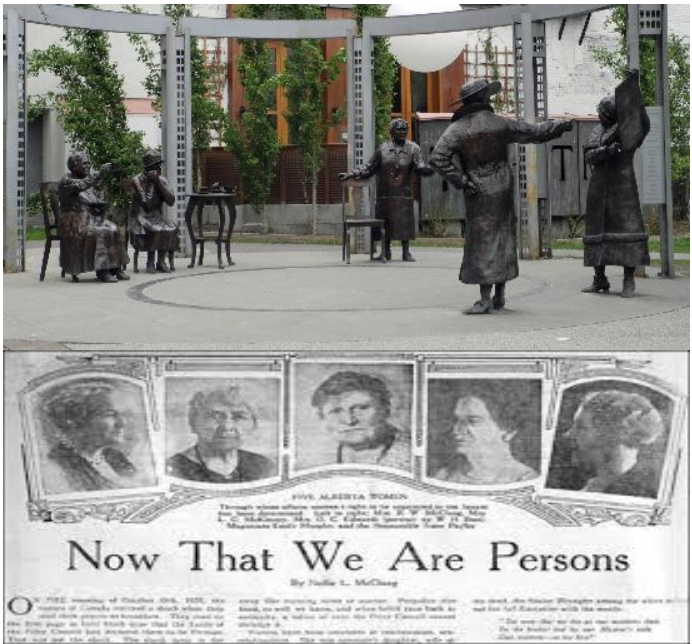 <p>Were five prominent Canadian suffragists who advocated for women and children: Henrietta Muir Edwards, Nellie McClung, Louise McKinney, Emily Murphy, and Irene Parlby</p>